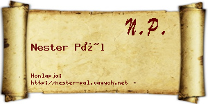 Nester Pál névjegykártya